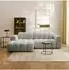 Masseno TISI Ecksofa L-Form, hellgrau, Strukturstoff, 274x165cm (800002130714)