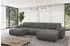 ALTDECOR Bery-U Wohnlandschaft U-Form mit Schlaffunktion, Bouclé, grau, 377x193x88cm