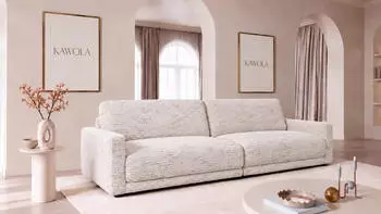 Kawola MARLIN 3-Sitzer Sofa, Flachgewebe, cremewei&szlig; (KA494030F)
