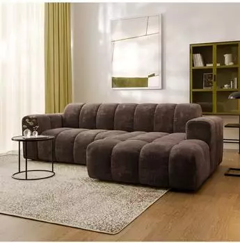 Masseno TISI Ecksofa L-Form, Chenille, braun, 274x165cm (800002130523)