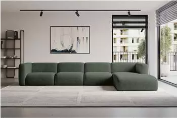 ALTDECOR MIRA-L3 Ecksofa L-Form Velours, gr&uuml;n, 409x179cm (800002003639)