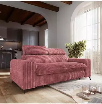 Masseno Benete Schlafsofa Cordstoff rosa 2-Sitzer (800002130451)