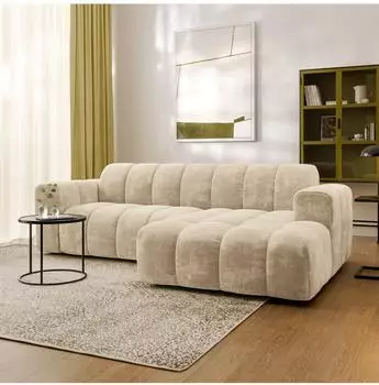 Masseno TISI Ecksofa L-Form, Chenille, creme (800002130524)