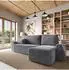 Masseno Galvis Ecksofa L-Form, Velours, grau, mit Schlaffunktion (800001532960)