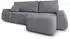 Masseno Galvis Ecksofa L-Form, Velours, grau, mit Schlaffunktion (800001532960)
