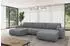 ALTDECOR Bery-U Wohnlandschaft U-Form mit Schlaffunktion, Velours grau, 377x193x88cm (800002085846)