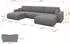 ALTDECOR Bery-U Wohnlandschaft U-Form mit Schlaffunktion, Velours grau, 377x193x88cm (800002085846)