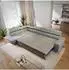 Masseno Hestion Ecksofa Hellgrau Velours mit Schlaffunktion (800002130737)