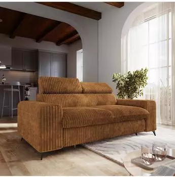 Masseno Benete Schlafsofa 2-Sitzer Cordstoff orange 191x89x92cm (800002130448)