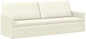 vidaXL 3-Sitzer Sofa Cordstoff, creme, 220x81x82cm