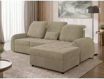 Mirjan24 Soreno Eckschlafsofa L-Form rechts, hellbraun (800002107630)