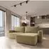 Masseno Belise Ecksofa L-Form, Velours, currygelb, mit Schlaffunktion (CASTEL 48)