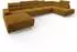Masseno GAIAN Wohnlandschaft U-Form, gelb, Velours, Schlaffunktion (800002130570)