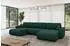 ALTDECOR Bery-U Wohnlandschaft U-Form mit Schlaffunktion & Bettkasten, Velours grün, 377x193x88cm (800002085814)