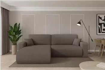 ALTDECOR BERY-L Ecksofa mit Schlaffunktion Boucl&eacute; braun 276x193x88cm (800002085632)
