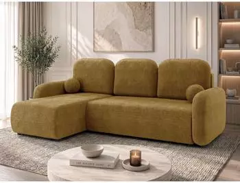 Mirjan24 Gizefa Eckschlafsofa L-Form mit Bettkasten, Chenille, braun (800002110395)