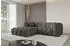 ALTDECOR OLEA-L1 Ecksofa L-Form, Velours, dunkelgrau, 231x173x74cm (800001936290)