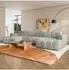 Masseno AENIS Ecksofa U-Form, Strukturstoff, hellgrau (800002130522)
