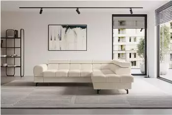 ALTDECOR LUMA-L Ecksofa mit Schlaffunktion, Cord, beige, 272x203x70cm (800001940863)