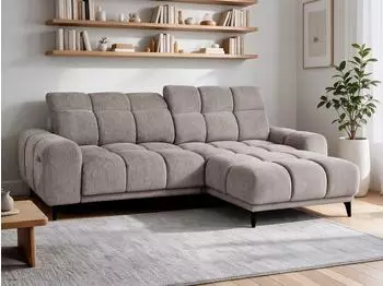 Beautysofa Marco Mini Ecksofa L-Form Chenille hellbraun 275x182cm (800002102738)