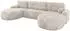 ALTDECOR Lira-U Wohnlandschaft U-Form mit Schlaffunktion & Bettkasten, creme (800001616840)