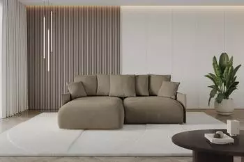 ALTDECOR ONESK-L-v1 Ecksofa mit Schlaffunktion L-Form braun Velours (800001936300)