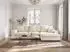 WFL GROUP Dahlia Ecksofa L-Form mit Schlaffunktion & Bettkasten, Chenille creme (800002100958)