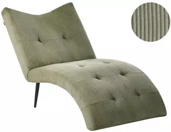 Beliani Chaiselongue QUILLY Cord gr&uuml;n (QUILLY)