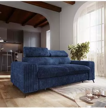 Masseno Benete Schlafsofa 2-Sitzer Cordstoff blau (800002130460)