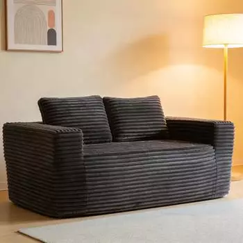 OKWISH 2-Sitzer Bodensofa Cordstoff, grau