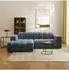 Masseno TISI Ecksofa L-Form, Chenille, blau, 274x165cm (800002130322)