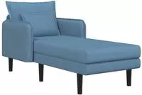vidaXL Gro&szlig;e Chaiselongue Blau Cordstoff