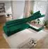 Masseno Hestion Ecksofa L-Form Velours grün mit Schlaffunktion (800002130379)