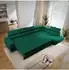 Masseno Hestion Ecksofa L-Form Velours grün mit Schlaffunktion (800002130379)