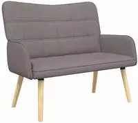 vidaXL 2-Sitzer Sofa Taupe 115 x 61 x 87 cm Stoff
