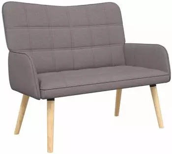 vidaXL 2-Sitzer Sofa Stoff, taupe, 115x61x87cm