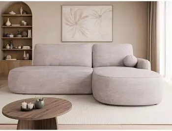 Mirjan24 Loridu O Premium Ecksofa L-Form, hellrosa, Schlaffunktion, Bettkasten, 274x174cm (800002079848)
