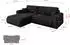 ALTDECOR BERY-L Ecksofa mit Schlaffunktion Velours, schwarz, 276x193x88cm (800002085641)