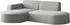 WFL GROUP Hana Ecksofa L-Form 3-Sitzer, Bouclé, hellgrau (800002100723)