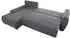 Beautysofa Dallas Eckschlafsofa L-Form mit Bettkasten, Velour, dunkelgrau, Ottomane links, 255x175cm (800001979192)