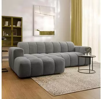 Masseno TISI Ecksofa L-Form, grau, Strukturstoff, 274x165cm (800002130715)