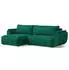 Masseno OLSI Ecksofa L-Form, grüner Velours, Schlaffunktion, 285x148cm (800001819401)