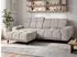 Beautysofa Marco Mini Ecksofa L-Form links, Chenille beige, elektrische Sitztiefenverstellung (800002102731)