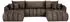 WFL GROUP Iris U Ecksofa mit Schlaffunktion & Bettkasten, Samt, braun, 382x184cm (800002100809)