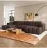 Masseno AENIS Ecksofa U-Form, Strukturstoff braun, 398x85x165cm (800002130535)