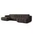 Masseno AENIS Ecksofa U-Form, Strukturstoff braun, 398x85x165cm (800002130535)