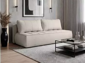 Beautysofa Doris Schlafsofa 2-Sitzer beige, Bettkasten, Bonellfederung (800001886259)