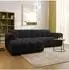 Masseno TISI Ecksofa L-Form, Strukturstoff, schwarz, 274x165cm (800002130721)