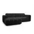 Masseno TISI Ecksofa L-Form, Strukturstoff, schwarz, 274x165cm (800002130721)