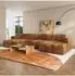 Masseno AENIS Ecksofa U-Form, Chenille, hellbraun (800002130559)